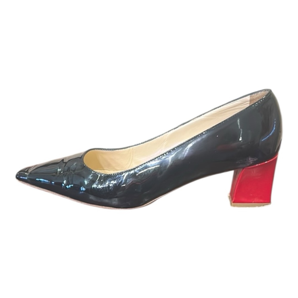 Diane B. Milano Women’s Black Patent Pointed Toe Pump Red Heels Size 8.5 - Picture 10 of 10